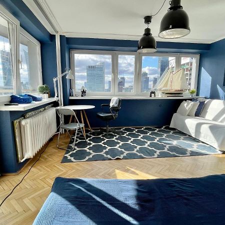 Super Apartament Blue Scisle Centrum Dwie Linie Metra Netflix Wifi 300 Mbs Panorama Miasta Варшава Екстериор снимка