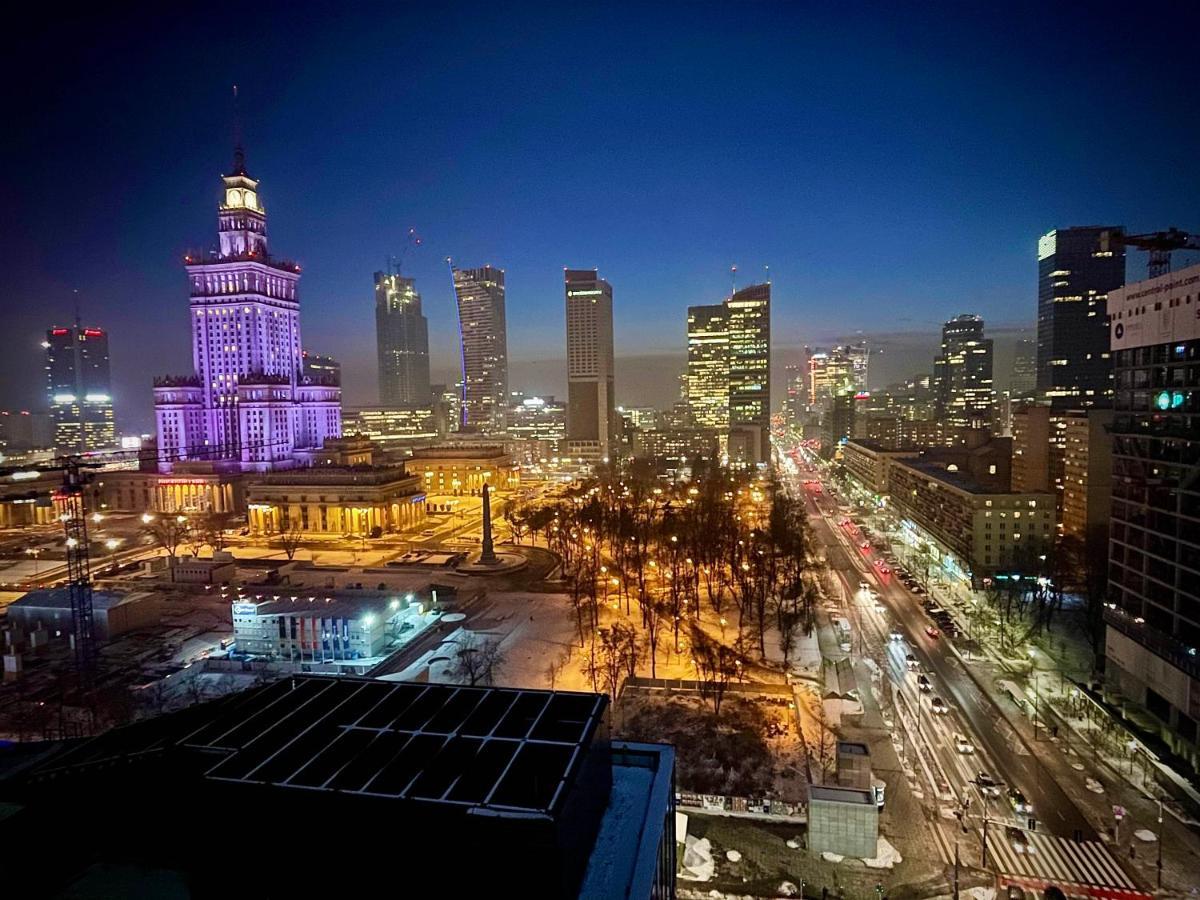 Super Apartament Blue Scisle Centrum Dwie Linie Metra Netflix Wifi 300 Mbs Panorama Miasta Варшава Екстериор снимка