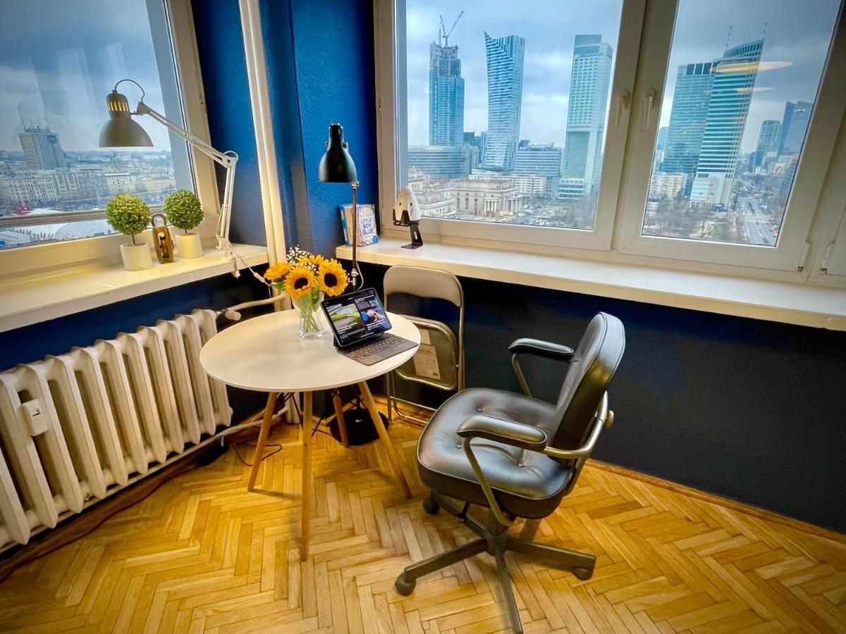 Super Apartament Blue Scisle Centrum Dwie Linie Metra Netflix Wifi 300 Mbs Panorama Miasta Варшава Екстериор снимка