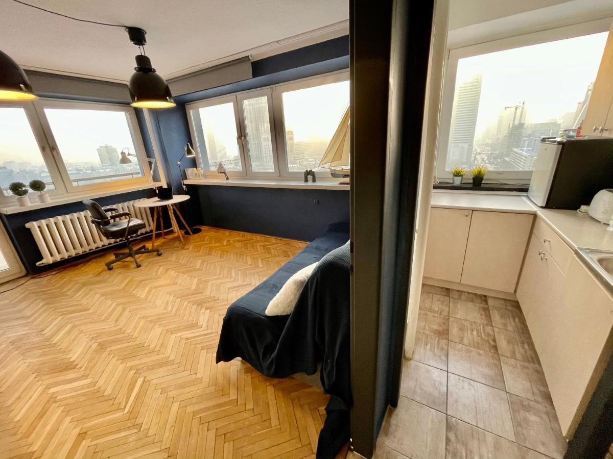 Super Apartament Blue Scisle Centrum Dwie Linie Metra Netflix Wifi 300 Mbs Panorama Miasta Варшава Екстериор снимка