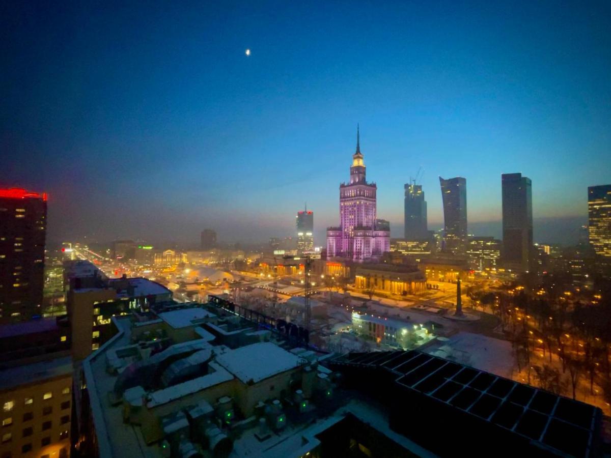 Super Apartament Blue Scisle Centrum Dwie Linie Metra Netflix Wifi 300 Mbs Panorama Miasta Варшава Екстериор снимка