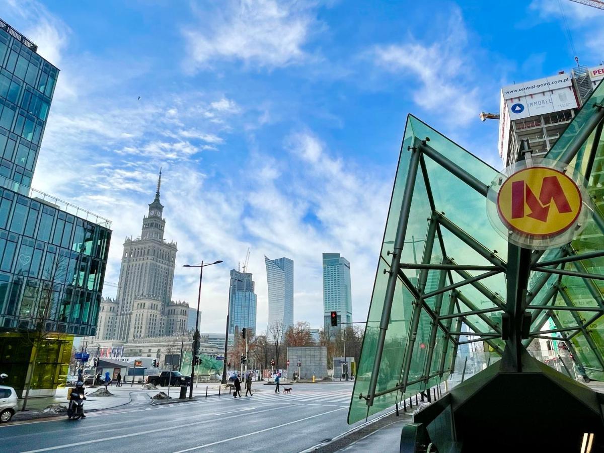 Super Apartament Blue Scisle Centrum Dwie Linie Metra Netflix Wifi 300 Mbs Panorama Miasta Варшава Екстериор снимка