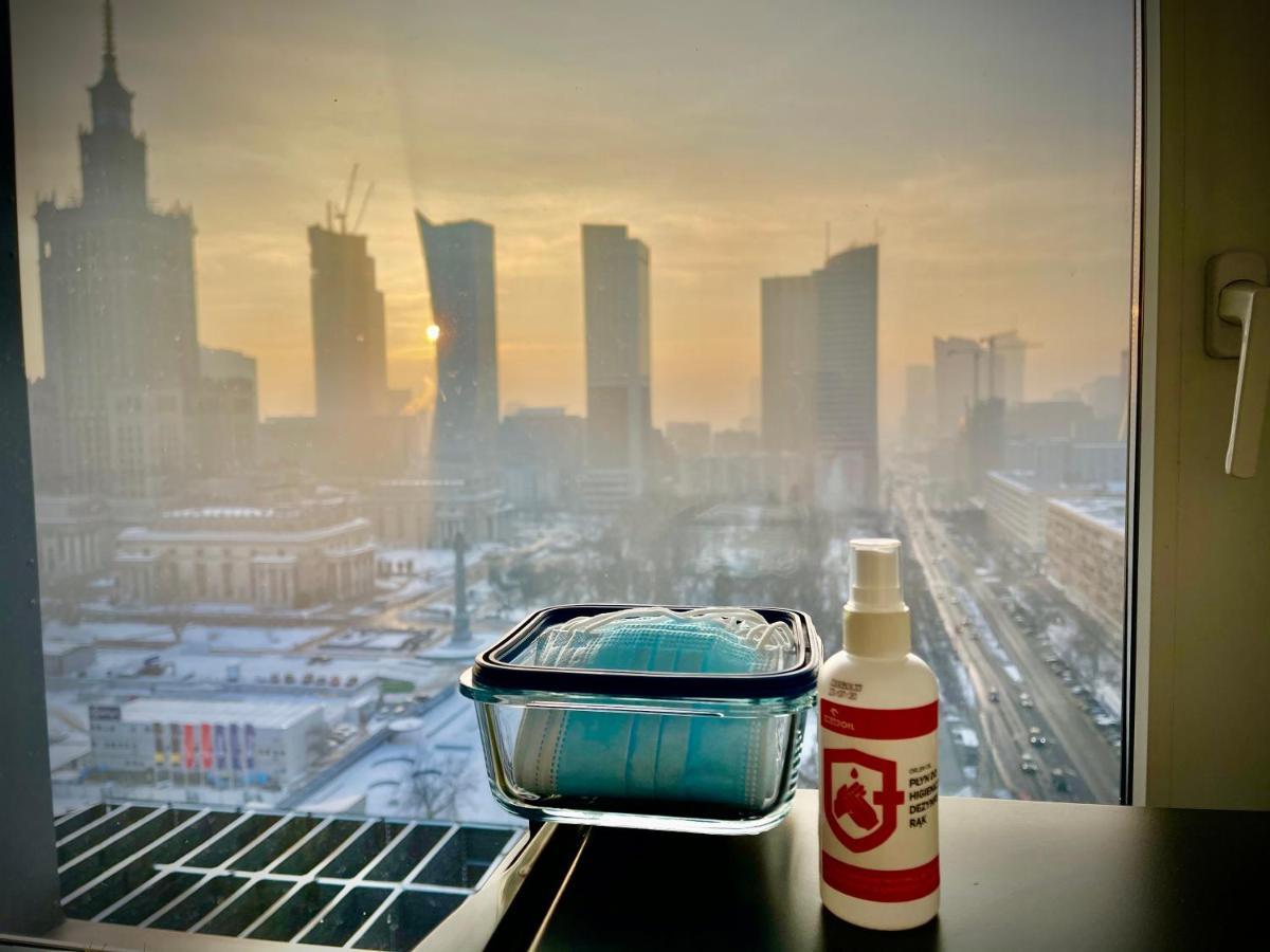 Super Apartament Blue Scisle Centrum Dwie Linie Metra Netflix Wifi 300 Mbs Panorama Miasta Варшава Екстериор снимка