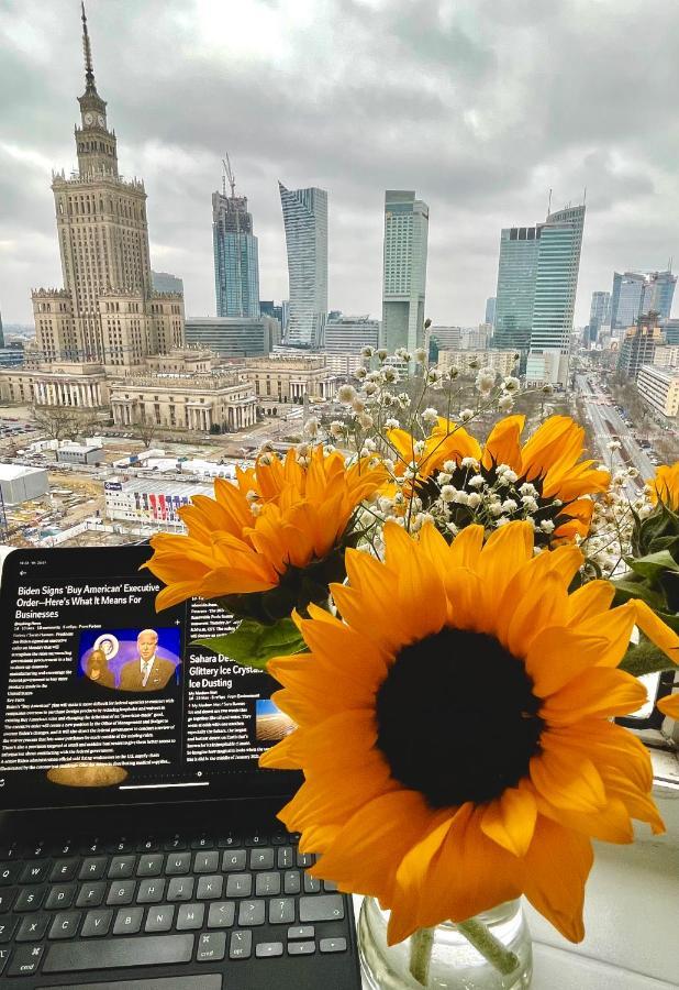 Super Apartament Blue Scisle Centrum Dwie Linie Metra Netflix Wifi 300 Mbs Panorama Miasta Варшава Екстериор снимка