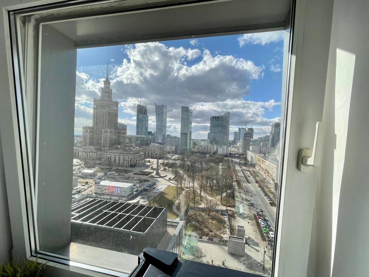 Super Apartament Blue Scisle Centrum Dwie Linie Metra Netflix Wifi 300 Mbs Panorama Miasta Варшава Екстериор снимка